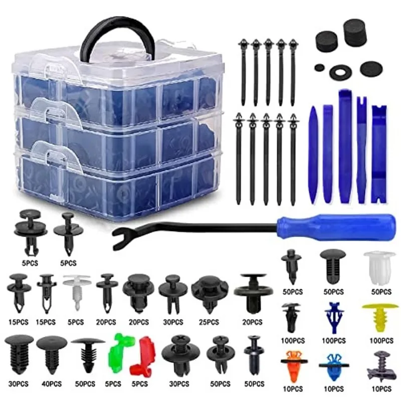 Glk 910Pcs Car Push Retainer Clips Kit de Remoção de Fixadores de Plástico com 27 Rebites de Pára-choques de Plástico de Nylon de Tamanho Mais Popular Clipes de Painel de Porta para Toyota gm Ford Hon