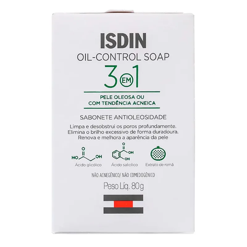 Sabonete em Barra Isdin Oil-Control 3 em 1 80g
