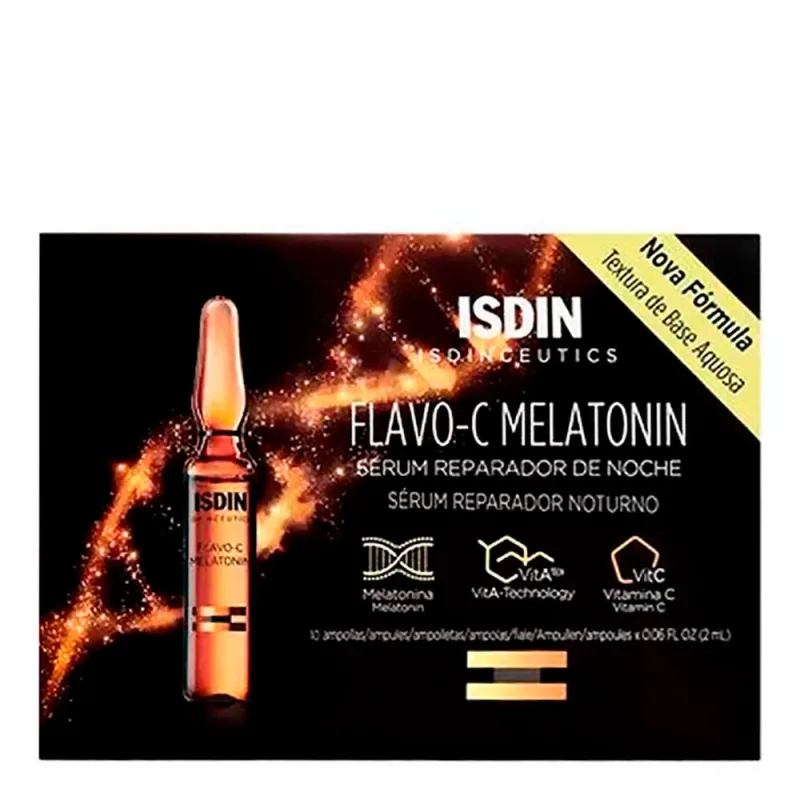 Kit Sérum Reparador Noturno ISDINCEUTICS Flavo-C Melatonin 10 Unidades - Isdin - Dermocosméticos