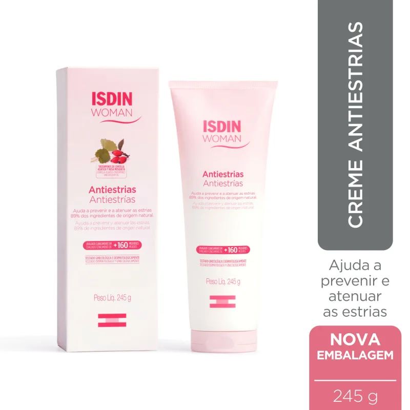 ISDIN Creme Corporal Woman Antiestrias Apto para Grávidas - 245g - Isdin - Dermo E Beleza