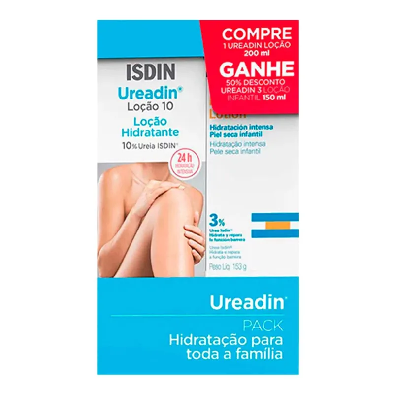 Kit Isdin Loção Hidratante Corporal Ureadin 10 200ml + Ureadin 3 150ml - Isdin - Dermocosméticos