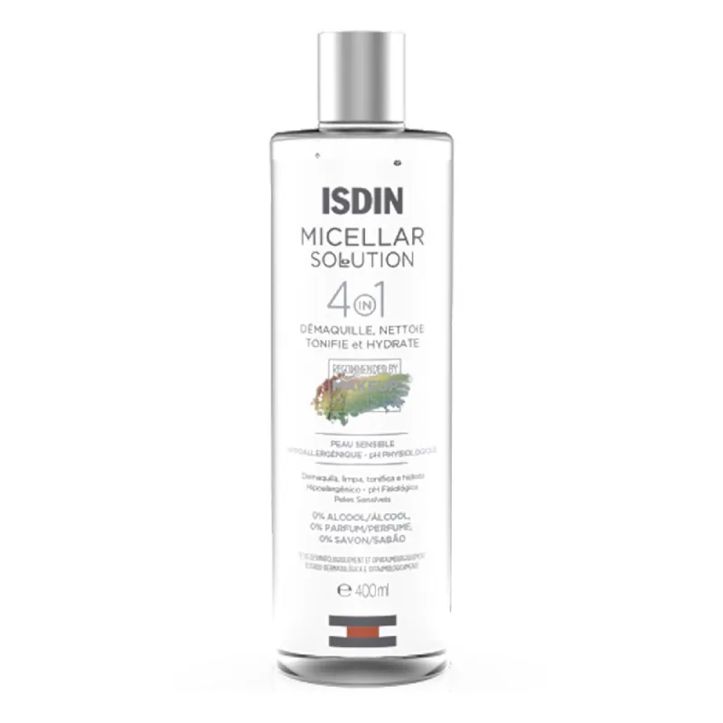 Água Micelar Limpeza Facial ISDIN Micellar Solution 400ml - Isdin - Dermo E Beleza