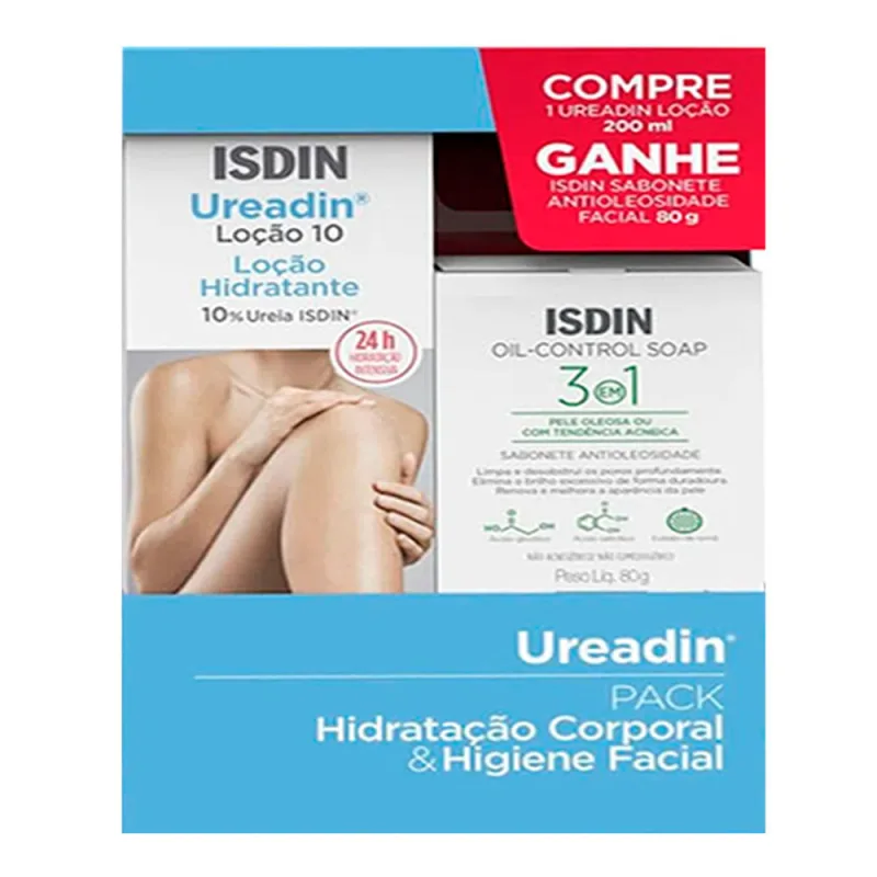 Kit Loção Hidratante Isdin Ureadin 10% Ureia 200ml + Sabonete Facial Oil Control 80g - Isdin - Dermocosméticos