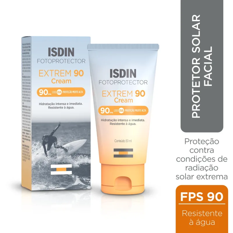 Protetor Solar Facial ISDIN Extrem 90 Cream FPS90 50ml - Isdin - Dermo E Beleza