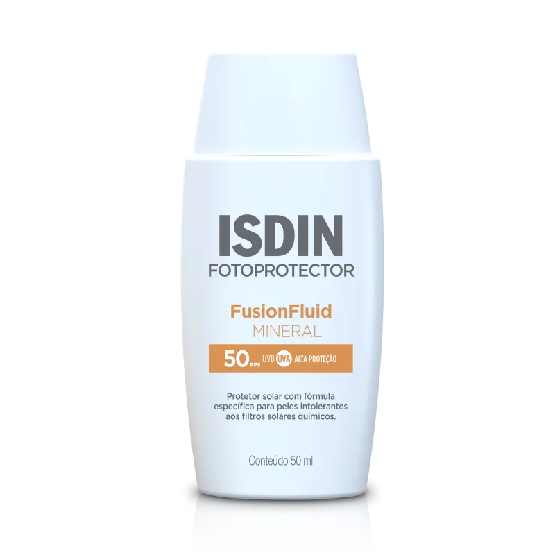Protetor Solar Facial ISDIN Fusion Fluid Mineral FPS50 Sem Perfume 50ml - Isdin - Dermo E Beleza