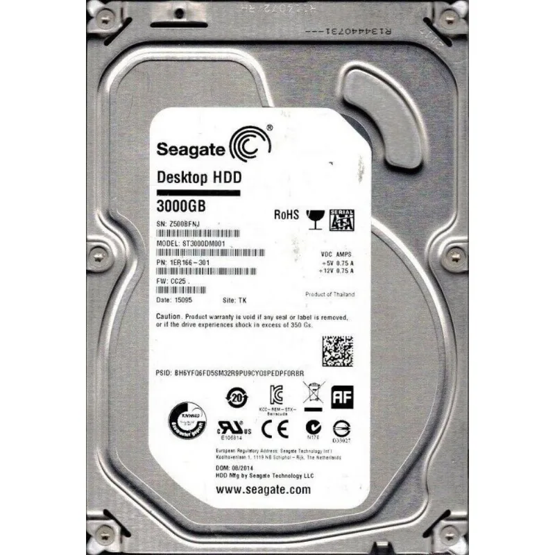 Hd Sata Seagate 7.2k 3.5 3tb St3000dm001 Rec
