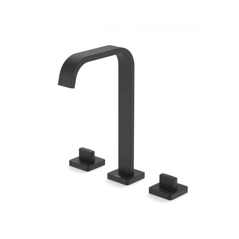 Misturador Para Lavatório De Mesa Bica Alta Com Válvula Virtus Matte Black Roca