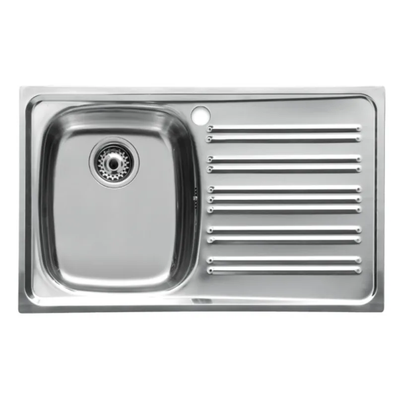 Pia p/ Cozinha c/ Escorredor Esquerdo 800x490x155mm Inox Roca