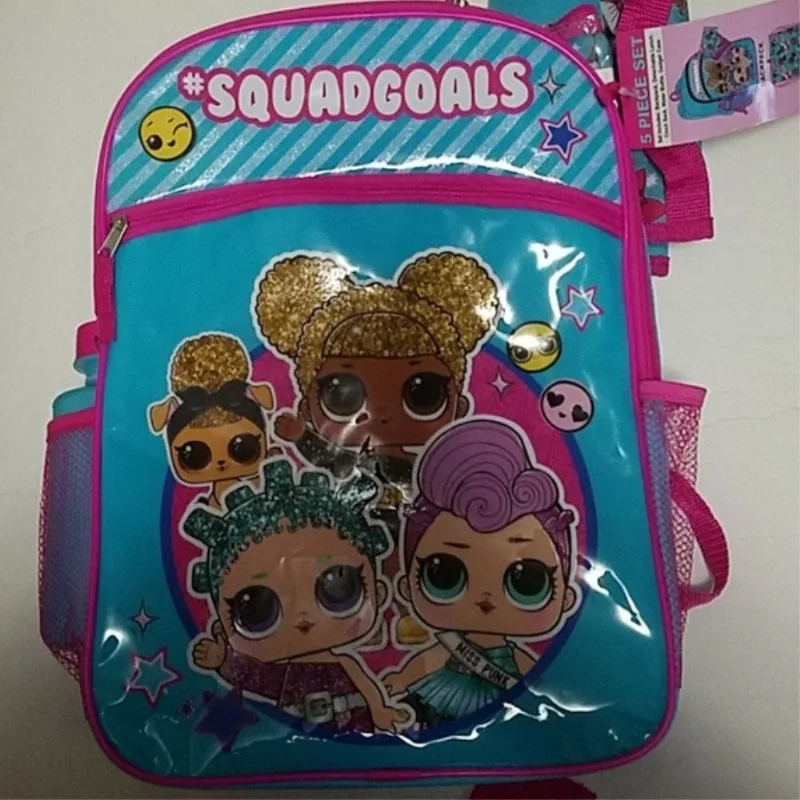 KIT MOCHILA L.O.L. COM 5 PEÇAS #SQUADGOALS LOL ORIGINAL