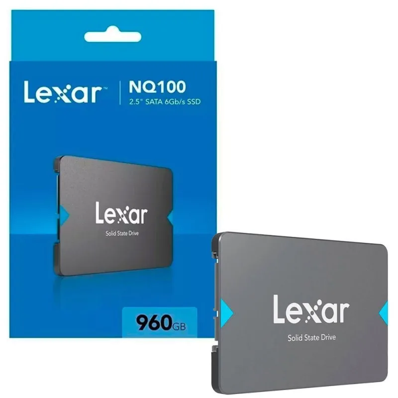 Ssd 960gb Lexar Nq100, 2.5" Sata Iii 6gb-s, Leitura 550 Mb-s, Gravação 500 Mb-s - Lnq100x960g-rnnnu - LEXAR