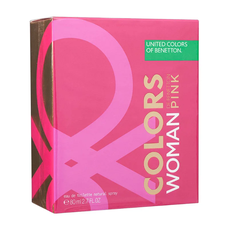 Perfume Eau de Toilette Importado Natural Spray Benetton Colors Woman Pink Caixa 80ml
