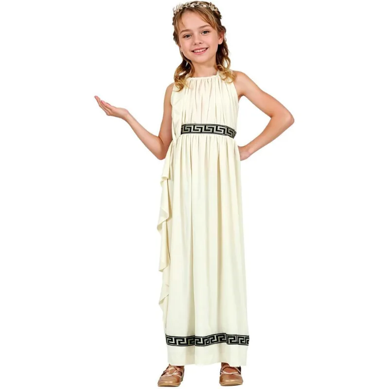 Fantasia Deusa Romana Infantil Vestido Greco de Luxo GG / colorido