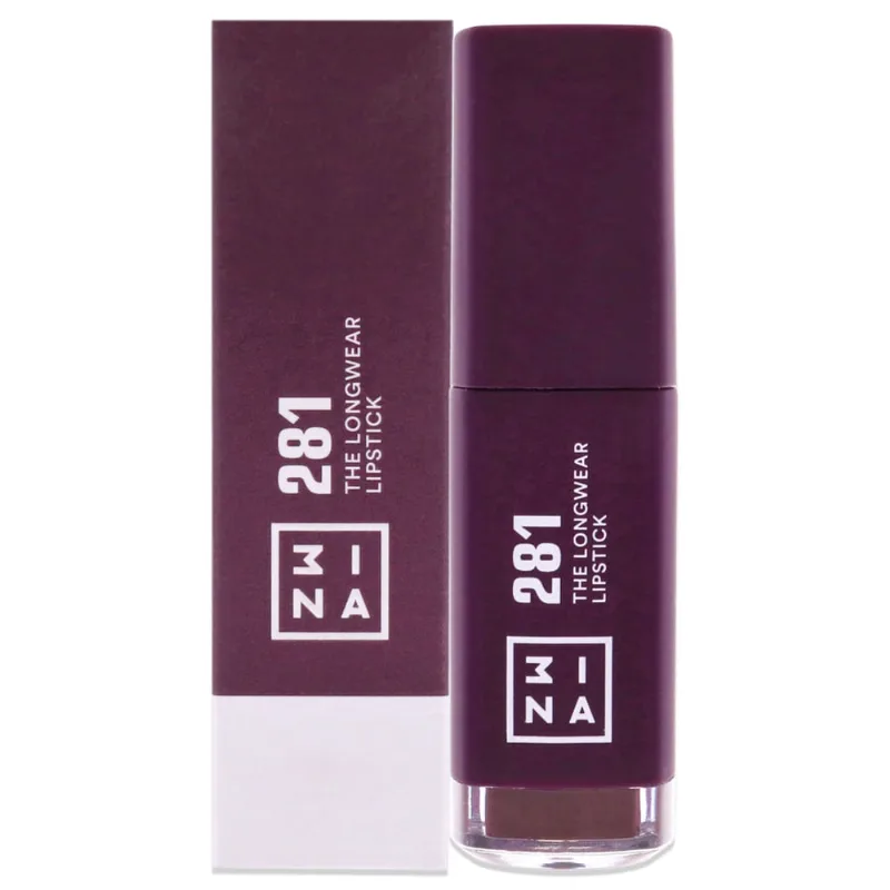 Batom líquido 3INA Longwear 281 Aubergine Matte Finish 8H