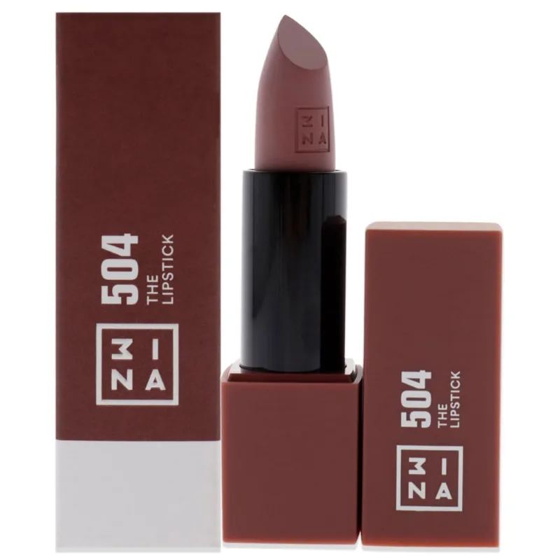 Batom 3INA 504 Red Clay 4,7 mL com acabamento fosco e brilhante