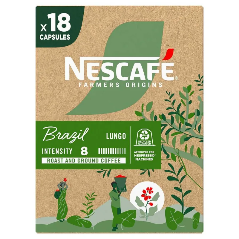 Café em Cápsula Torrado e Moído Lungo Brazil Nescafé Farmers Origins Caixa 79,2g 18 Unidades