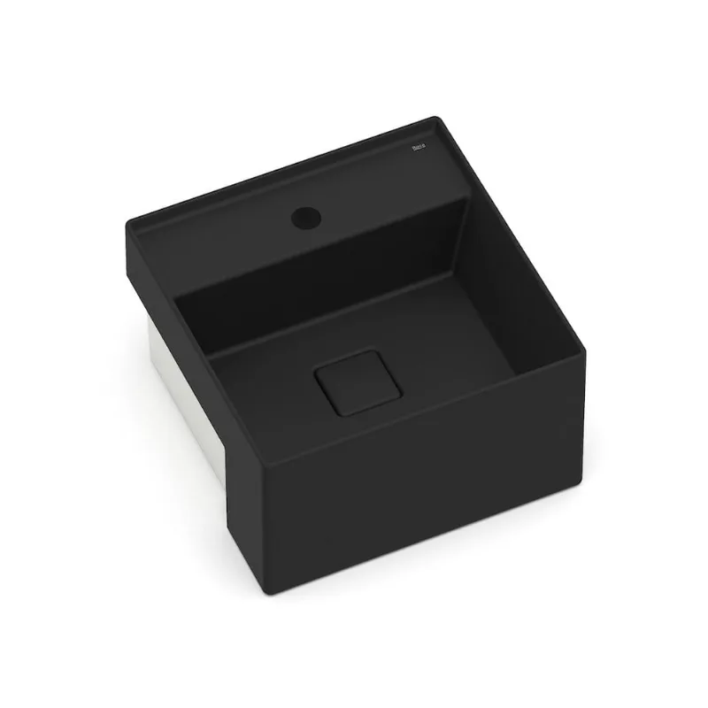 Cuba De Semiencaixe 400X400 T10 Terra Matte Black Roca