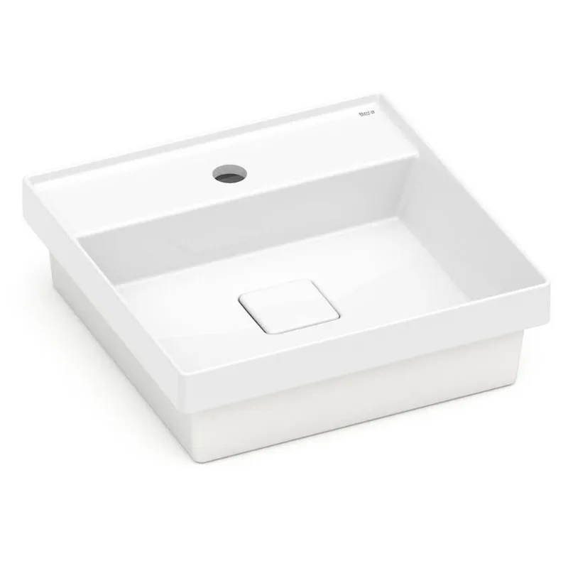 Cuba de Sobrepor Quadrada Terra T11 Roca Branco 40 x 40cm