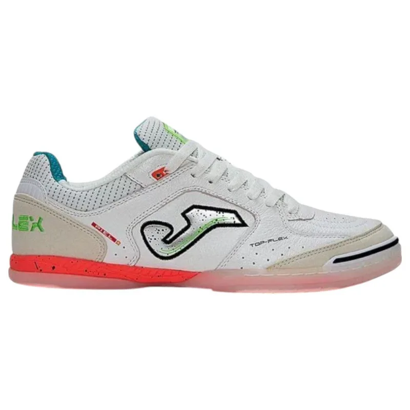 Chuteira Futsal N° 40 Joma Top Flex Branco E Vermelho (MP)