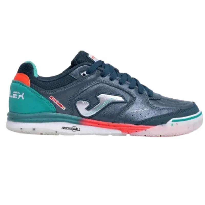 Chuteira Futsal N°40 Joma Top Flex Rebound Azul Verde (MP)