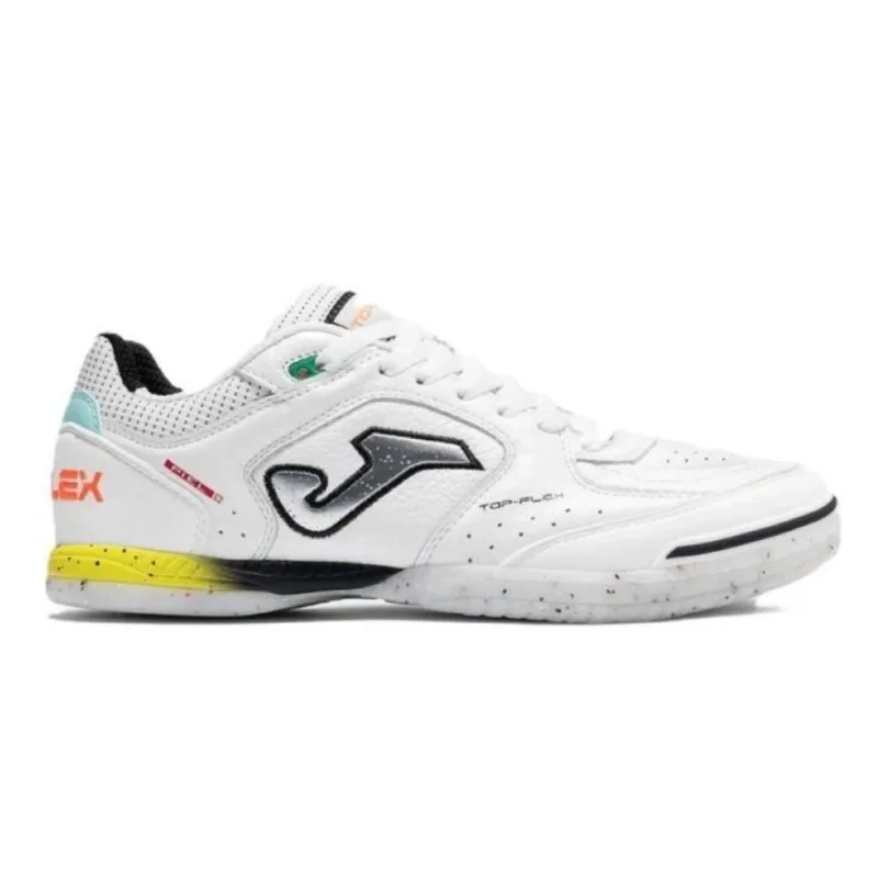 Chuteira Masculina Futsal N°38 Joma Top Flex Branco E Preto (MP)