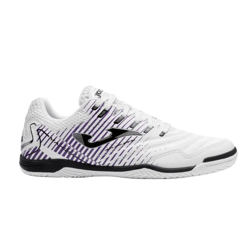 Chuteira Masculina Futsal Nº37 Joma Máxima Branco Roxo (MP)