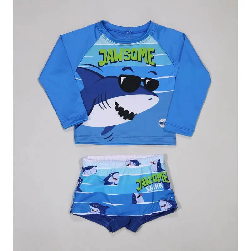 Conjunto Camiseta/Sungão Tubarão - 62091 De 1 a 3 anos Azul - 1