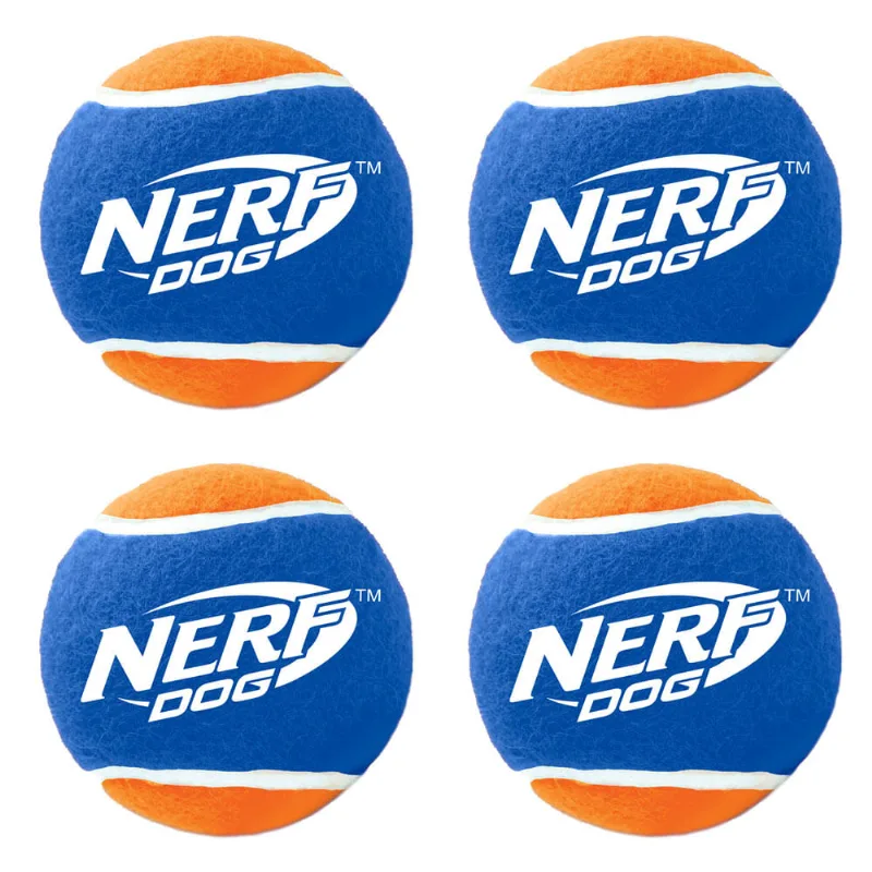 Brinquedo para Pets - Conjunto com 4 Bolinhas de Tênis - 6Cm - NERF Dogs