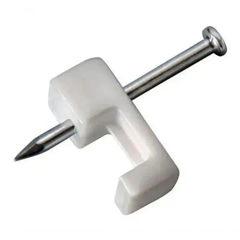 Kit 20 Grampo Fixa Fio Cabo Coaxial Miguelo Branco 7mm | 10x12 | 14x16 | 18x20 Tamanho 14x16