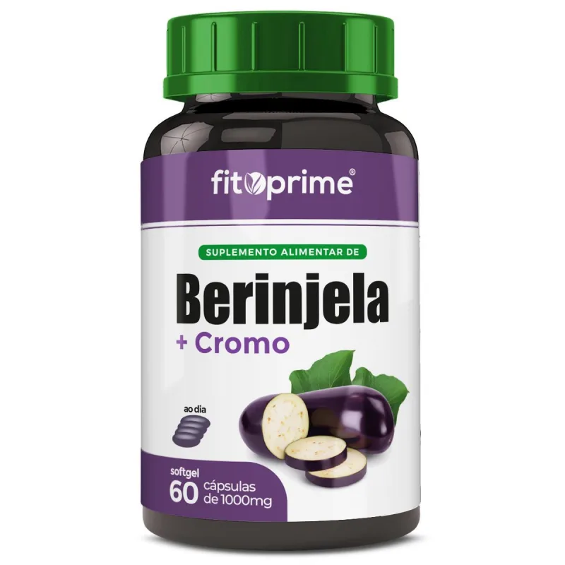 Berinjela Com Cromo 60 Cápsulas 1000mg Fitoprime - Não Informado - Suplementos Alimentares