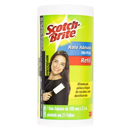 Rolo Adesivo Tira Pelos Scotch Brite 100mm X 3,1m Refil - NAVIS MARINE - Higiene E Beleza