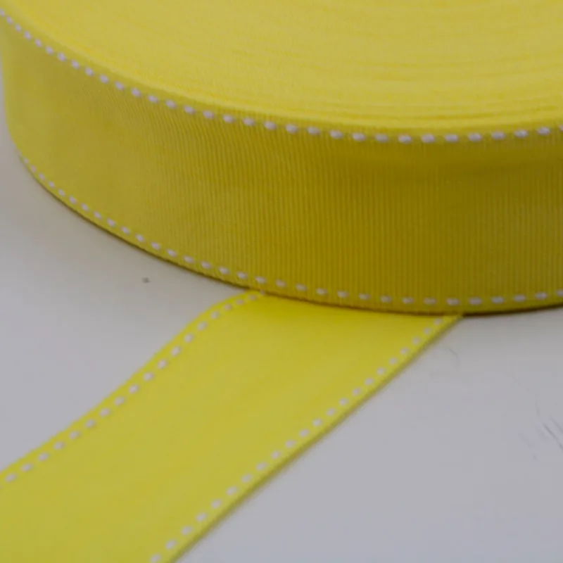 Fita Pespontada 38MM em Poliester com 50 Metros 203 - Amarelo Canario