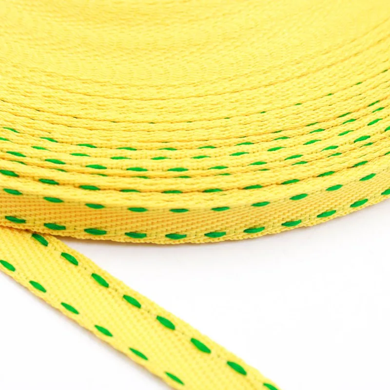 FITA PESPONTADA 10MM EM POLIESTER COM 50 METROS 228 - Amarelo