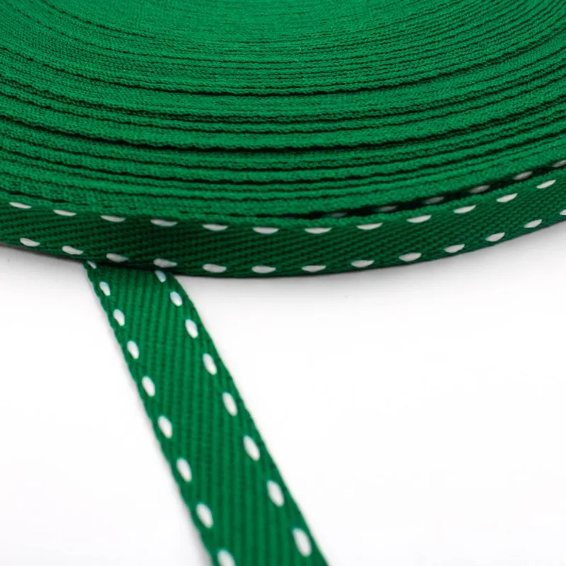 FITA PESPONTADA 10MM EM POLIESTER COM 50 METROS 469 - Verde Bandeira