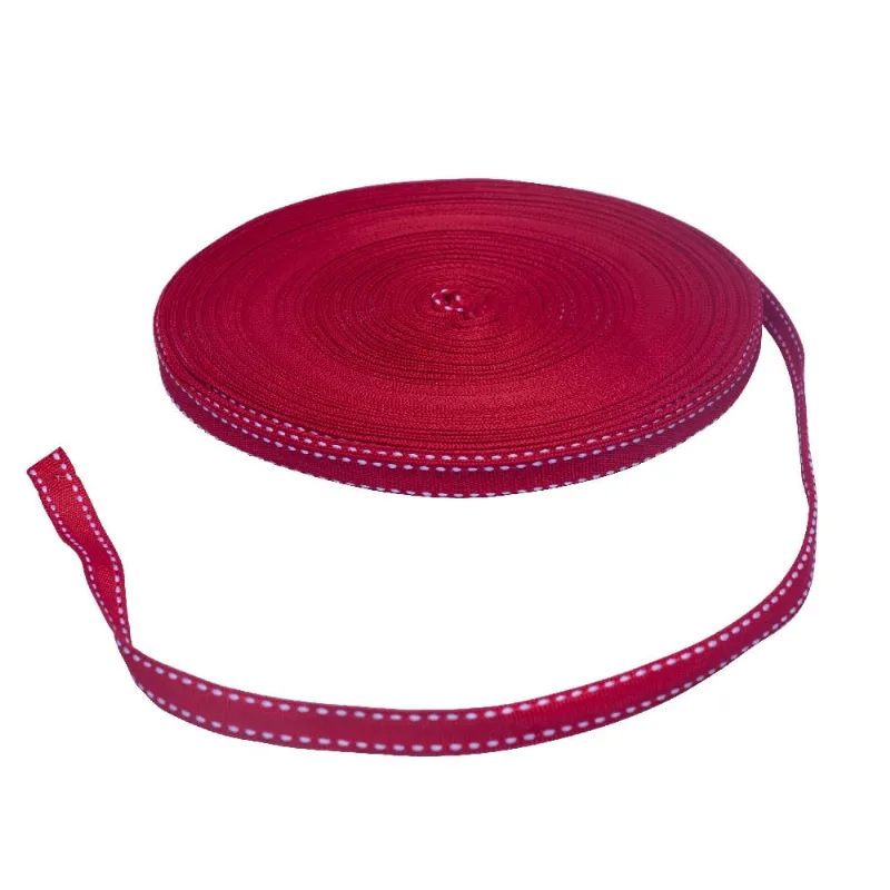 Fita Pespontada 10Mm Em Poliester Com 50 Metros 201 - Vermelho