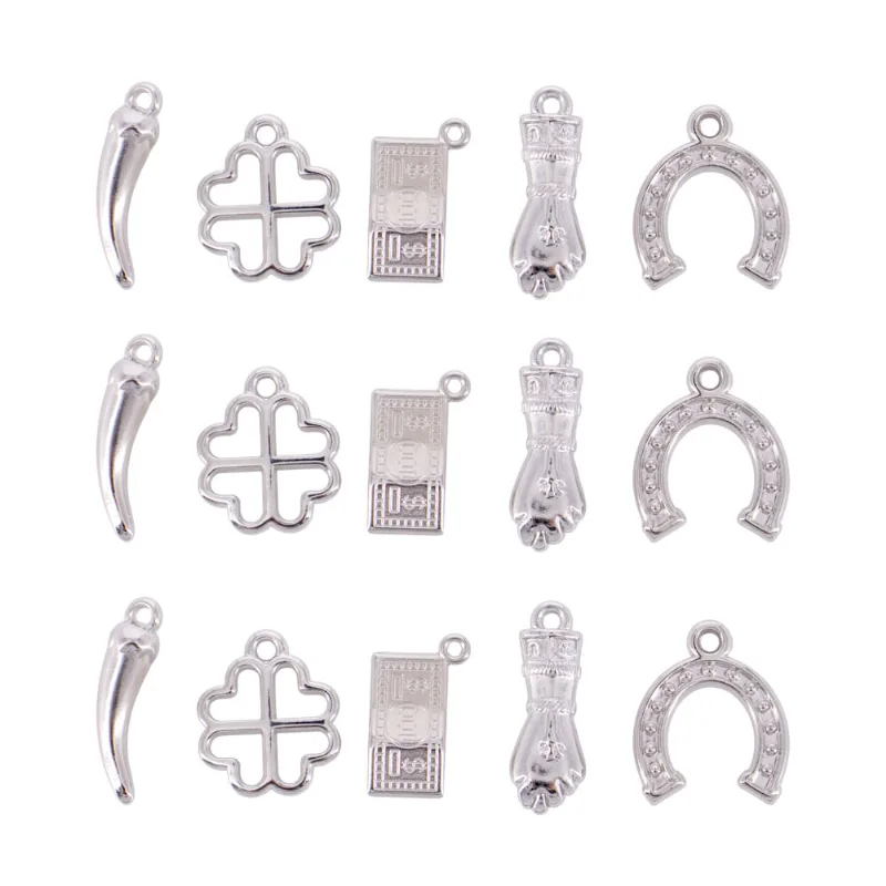 Pingente Amuletos Da Sorte Em Abs Com 250G 074 - Niquel