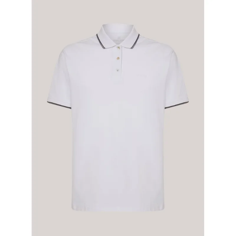 Polo Regular 2 Lines Branca John John Masculina PP