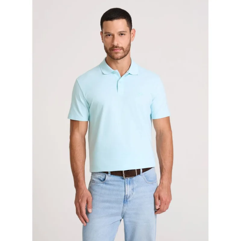 Polo Regular Fit Light Transfer Azul Claro John John Masculina PP
