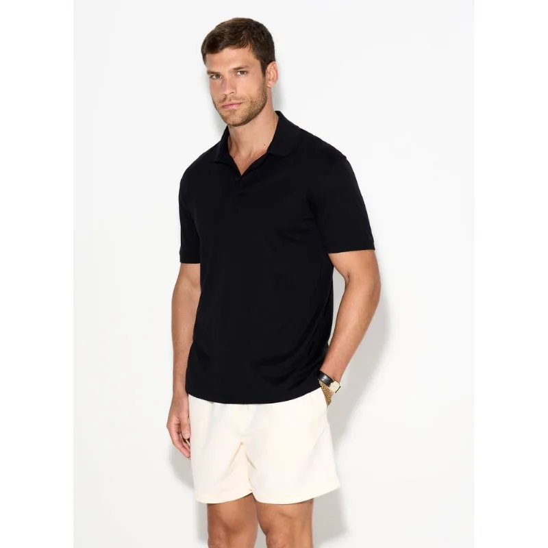 Polo Regular Fit Interlock Pima Black John John Masculina PP