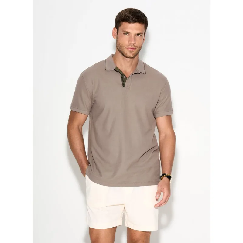 Polo Regular Fit Cassis Taupe John John Masculina G