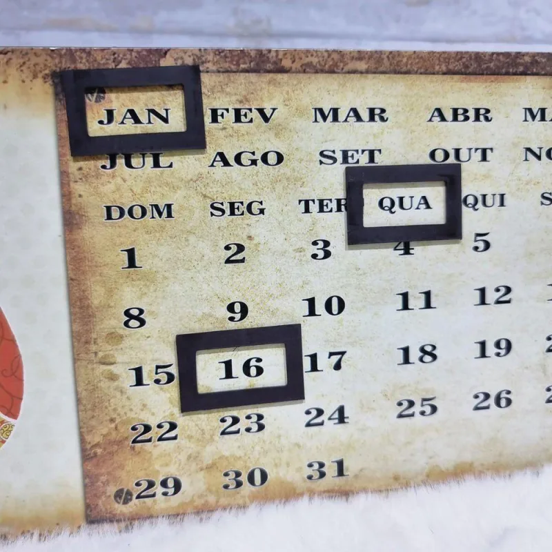 Calendario Permanente Metal - Não Disponível - Papelaria