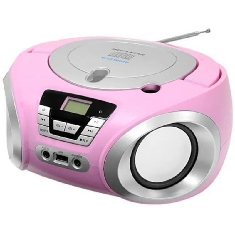 Toca Cd Portátil Bluetooth Megastar Mp-1842bt Rosa