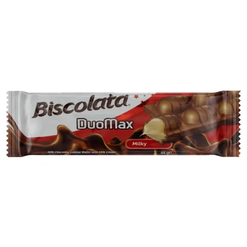 CHOCOLATE AO LEITE COM CREME DE LEITE BISCOLATA DUOMAX PACOTE 44G