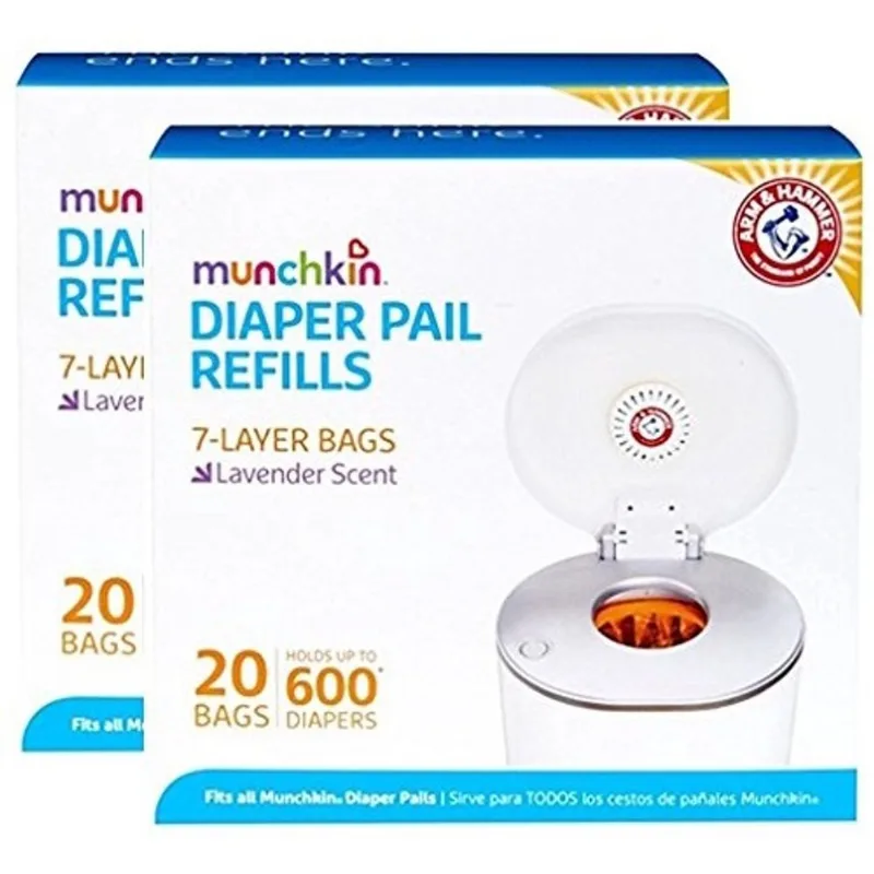 Munchkin Arm & Hammer Fraldas Pail Refil Bags, 2 x 20 Sacos