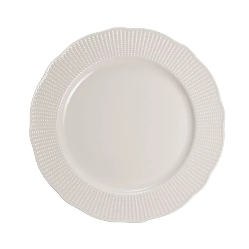 Prato de Sobremesa 21cm em Porcelana Branca Perle L’Hermitage