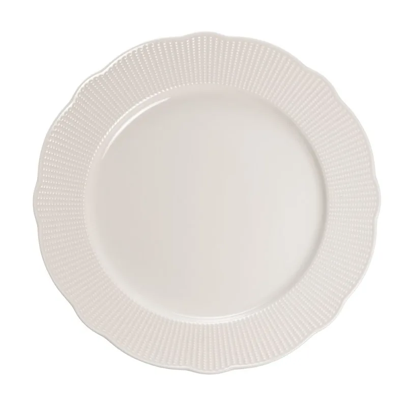 Prato Raso Perle em Porcelana Branca 27cm L’Hermitage