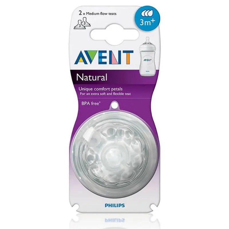 Bico Silicone Philips Avent Petala Natural Fase 2 3m + 2 u
