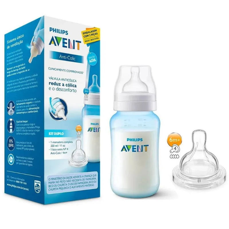 Mamadeira Anti-colic Azul 330ml Avent