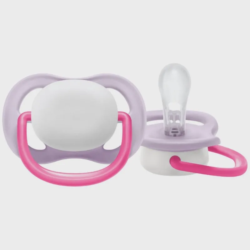 Chupeta ultra air unitária branca/rosa 0-6M - philips avent
