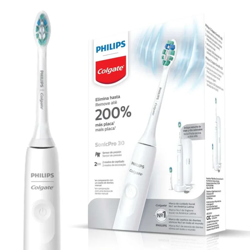 Escova de Dente Elétrica Philips Colgate SonicPro 30 - COLGATE - Higiene E Beleza