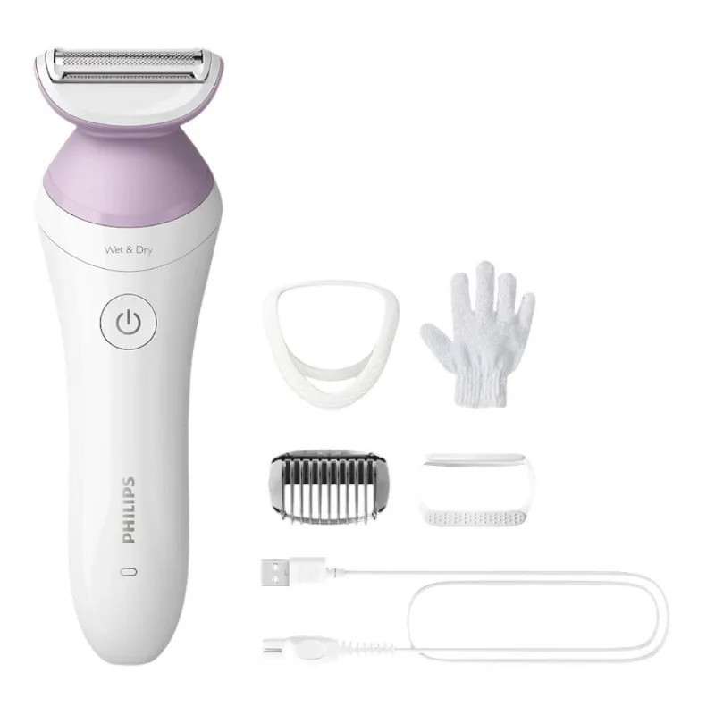 Aparador de Pelos Philips SatinShave Séries 6000 Branco com Rosa BRL136/00